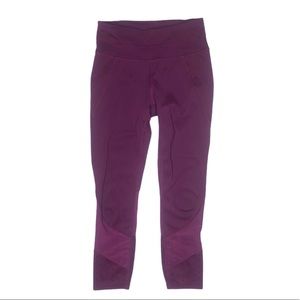 Athleta Maroon Cropped Mesh Leggings